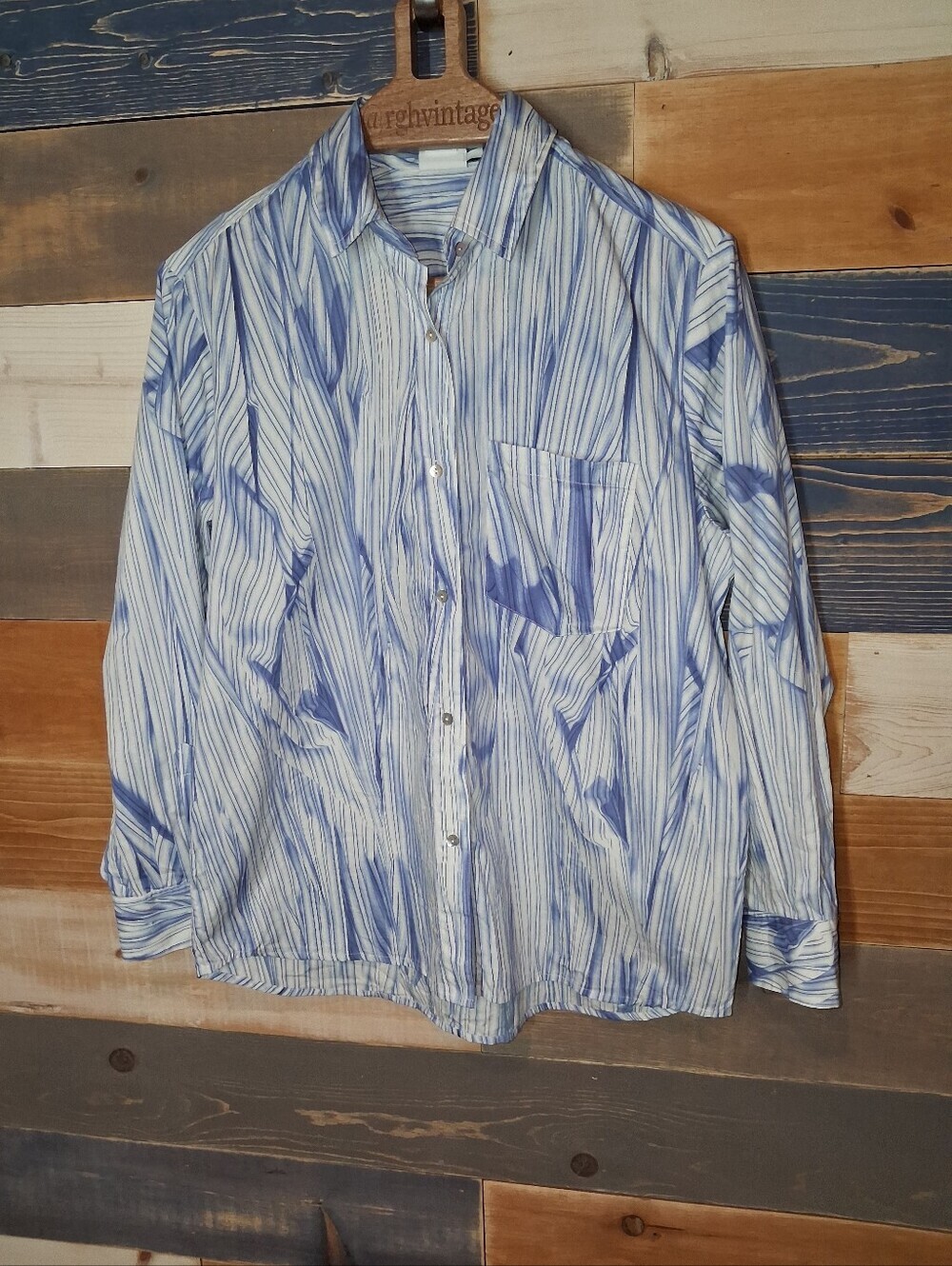 Desigual Dress Shirt Cotton M Blue White Contemporary - Picture 8 of 9